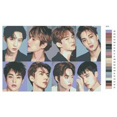Картина по номерам V-71 "K-pop EXO. Участники группы" 60х90 Brushes Paints