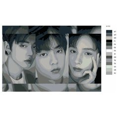 Картина по номерам V-111 "K-pop группа TXT" 50х70 Brushes Paints