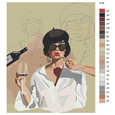 Картина по номерам X-38 "Девушка с бокалом" 60x80 Brushes Paints