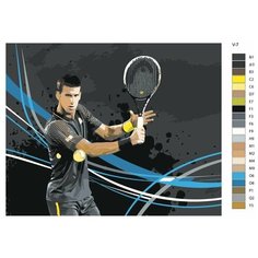 Картина по номерам V-7 "Теннисист Новак Джокович" 60х80 Brushes Paints