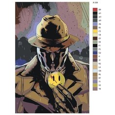Картина по номерам X-339 "Комикс Хранители. Роршах - Уолтер Джозеф Ковач" 50x70 Brushes Paints