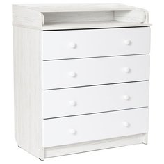 Пеленальный комод Bebizaro Waxed Four, 4 ящика, White tree