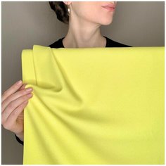 Ткань плательная bibliotex. Креп. Вискоза 100%. Желтого цвета, однотонная. Италия. 0,5 м (ширина 146 см) Dsquared2