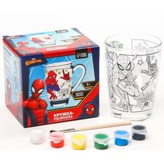 Роспись стеклянной кружки "Spider-Man" Человек-Паук, 300 мл Marvel