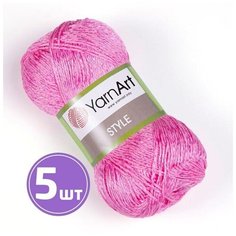 Пряжа для вязания крючком, спицами YarnArt Ярн Арт Ярнарт Style средняя, хлопок/вискоза, цвет 665 розовый 5 шт. по 50 г, 185 м