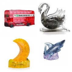 Игрушка для детей Головоломка комплект новогодний 4 пазла Идея подарка родительский комитет 8 марта Автобус, Лебедь, Месяц, Акула Iq Toy