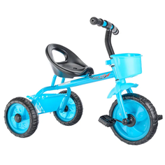Велосипед детский трехколесный с двумя корзинами для игрушек, 3- х колесный, синий Oubaoloon