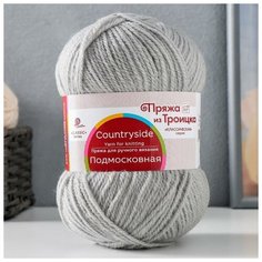 Пряжа "Подмосковная" 50% шерсть, 50% акрил 250м/100гр (08 Св. серый) 7376487 Троицкая камвольная фабрика