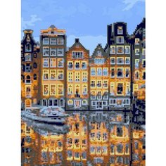 Набор для творчества LORI Алмазная мозаика Тихий Амстердам частичное заполнение 30 40 см