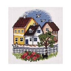 Permin Набор для вышивания крестиком Город 35 x 38 см, 92-2357