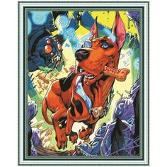 Алмазная мозаика на подрамнике (картина стразами) 40х50 Скуби Ду (Scooby-Doo)