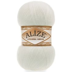 Пряжа Alize Angora gold (Ангора голд) цвет: 62 молочный, 100гр. 550м. (20% шерсть, 80% акрил), 3 шт.