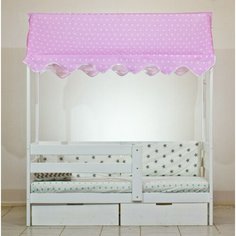 Крыша - Балдахин Текстильная (100% хлопок) Для кровати Домика 160 х 80/160 х 70 см (Звезды на сиреневом) Alberri