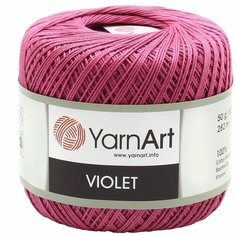 Пряжа YarnArt VIOLET 100% мерсеризованный хлопок 50гр./282 м, цвет 0075 брусника