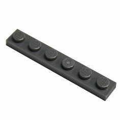 Деталь LEGO 4211056 Плитка 1x6 (темно-серый) 50 шт.