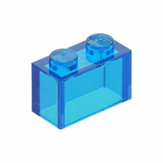 Деталь LEGO 306543 Кирпичик 1X2 без внутреннего крепежа (синий) 50 шт.