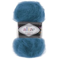 Пряжа Alize Mohair classic new темно-бирюзовый (646), 5 шт