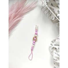 Силиконовый держатель -клипса для соски от LILOVE BABY розовый сиреневый