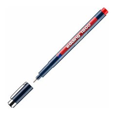 Капиллярная ручка (рапидограф)-фломастер для черчения EDDING 1800/03/2, круглый наконечник, красный 0.3мм