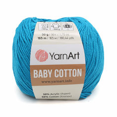 Пряжа для вязания YarnArt Baby Cotton 50гр 165м (50% хлопок, 50% акрил) (458 темно-голубой), 10 мотков