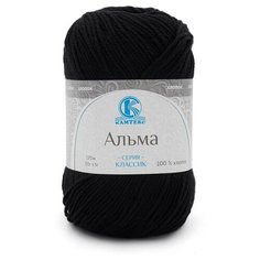 Пряжа для вязания камт Альма (100% хлопок) 5х50г/170м цв.003 черный Камтекс