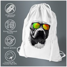 Сумка для обуви CoolPodarok Животные Собакен в очках с цепью