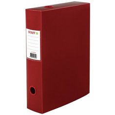STAFF Короб архивный (330х245 мм), 70 мм, пластик, разборный, до 750 листов, красный, 0,7 мм, staff, 237276, 5 шт.