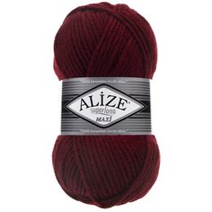 Пряжа Alize Superlana Maxi (Суперлана Макси) 57 бордовый, 75% акрил, 25% шерсть, 100 г, 100 м, 5 мотков