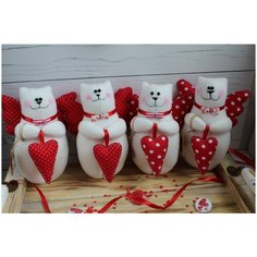 Мягкая игрушка кот - кот-валентинка- мягкий котик- мягкий котик с сердцем ИП Попкова