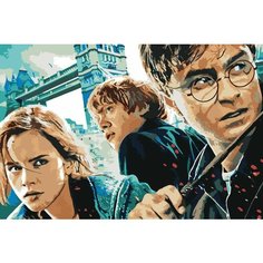 Картина по номерам "Гарри Поттер, Рон и Гермиона 3", 40x60 см, Живопись по Номерам