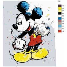 Картина по номерам T91 "Микки Маус", 40x50 см Brushes Paints