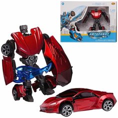 Робот-трансформер ABtoys Авторобот бордовый в коробке, 1:43 PT-01785/01-бордовый
