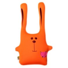 Мягкая игрушка антистресс Штучки, к которым тянутся ручки Заяц Ушастик, оранжевый, 48 см