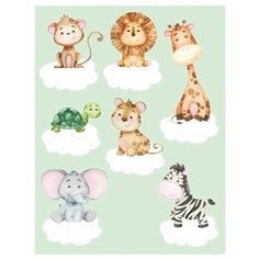 Наклейки для детского сада на шкафчик, на дверь, на кроватку, на горшок. Оранжевый Слоник