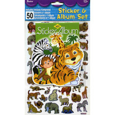 Коллекция стикеров и альбом "Животные" (50 стикеров) / Darice, артикул 2514-25