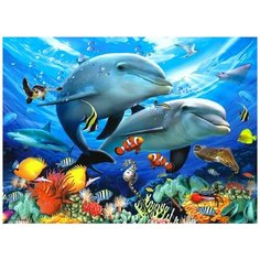 Алмазная мозаика без подрамника 30x40 см Подводный мир Noname