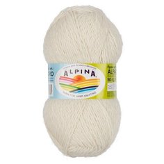 Пряжа ALPINA "ALPACA ACRO" 44% мериносовая шерсть, 38% акрил, 18% альпака 4 шт. х50г 150м №02 белый (натуральный)