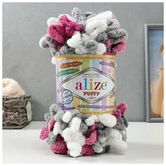 Пряжа "Puffy color" 100 % микрополиэстер 9м/100г (6070) Alize