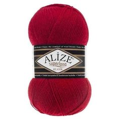 Пряжа Alize Superlana klasik (Суперлана Классик) - 1 моток 56 красный 25% шерсть, 75% акрил 280м/100г