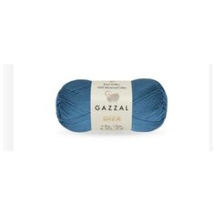 Пряжа Gazzal Giza (Гиза) 100% мерсеризованный хлопок 50г 125м (2479 синий) 5шт