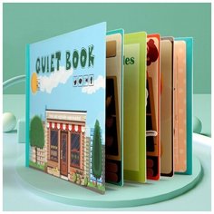 Развивающая книжка с липучками и фигурками "Овощи и фрукты", книга детская, 10 страниц, 40 липучек Нет бренда