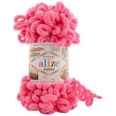Пряжа Alize Puffy (Пуффи) Состав: 100% микрополиэфир, 100 гр./9 м./4 шт./377 ярко розовый