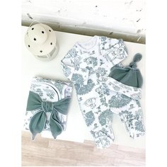 Комплект летний "Оленята" : плед, лента, комбинезон, шапочка СуперМаМкет