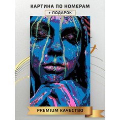 Картина по номерам Портрет девушки неон / portrait of girl neon холст на подрамнике 40*60