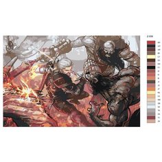 Картина по номерам Z-558 "Генри Кавилл - Геральт из Ривии. Сериал ведьмак" 50x70 Brushes Paints