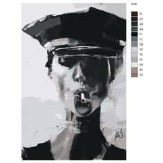 Картина по номерам X-45 "Девушка в кепке" 60x90 Brushes Paints