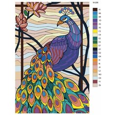 Картина по номерам W-206 "Изящный павлин" 60х90 Brushes Paints