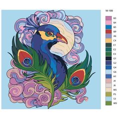 Картина по номерам W-199 "Изящный павлин" 80х80 Brushes Paints