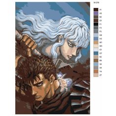 Картина по номерам W-376 "Аниме - берсерк. Гатс и Гриффит" 60х90 Brushes Paints