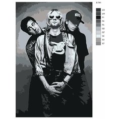 Картина по номерам X-741 "Рок-группа Nirvana" 50х70 Brushes Paints